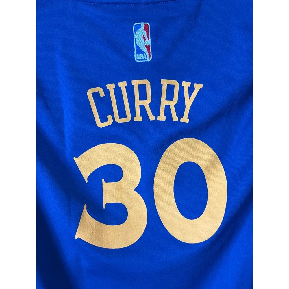 Adidas Golden State Warriors Stephen Curry 30 Jersey Blue Youth Large L NBA